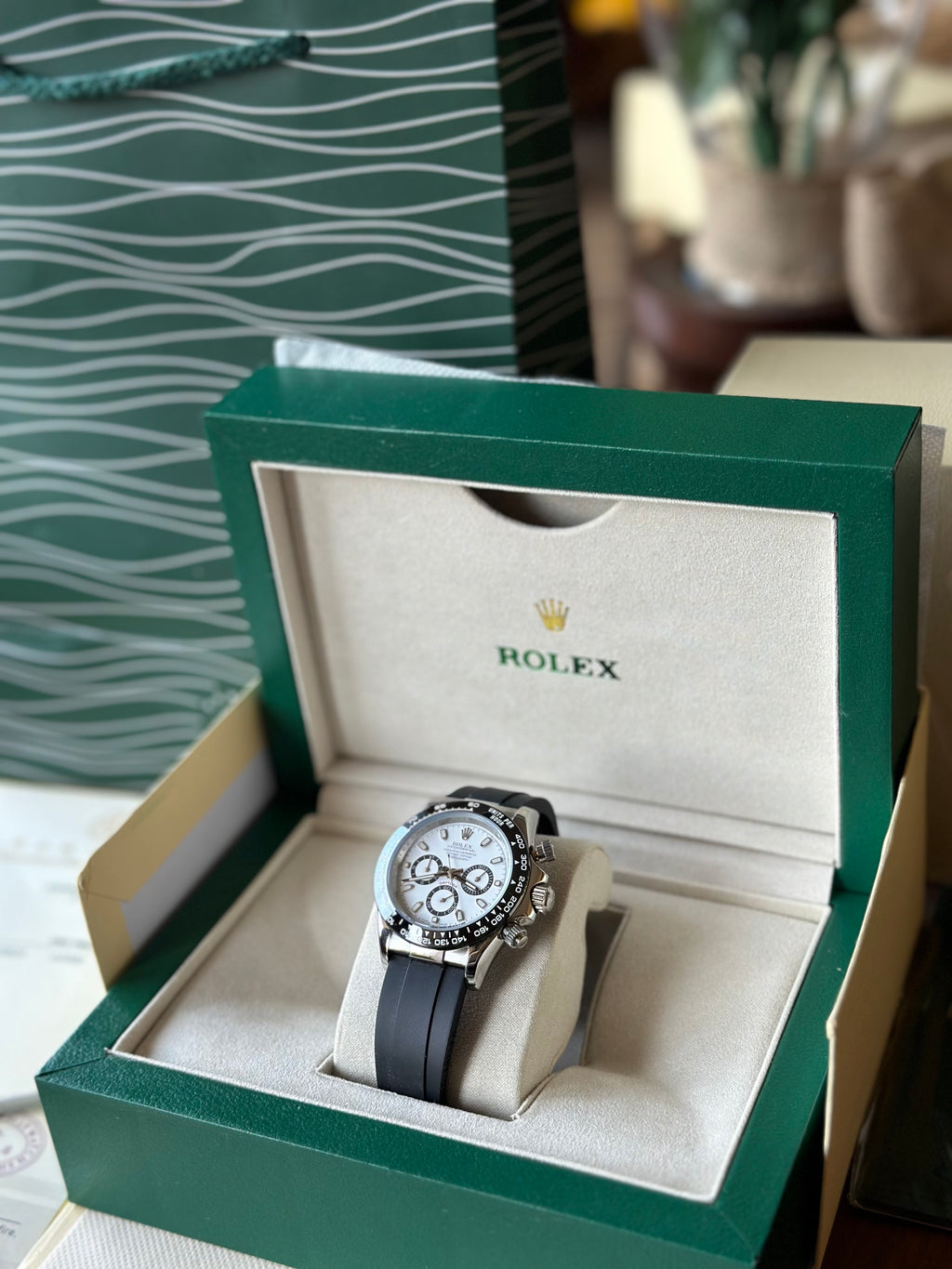 Rolex Daytona Cosmograph “Panda” Rubber Strap 40 mm