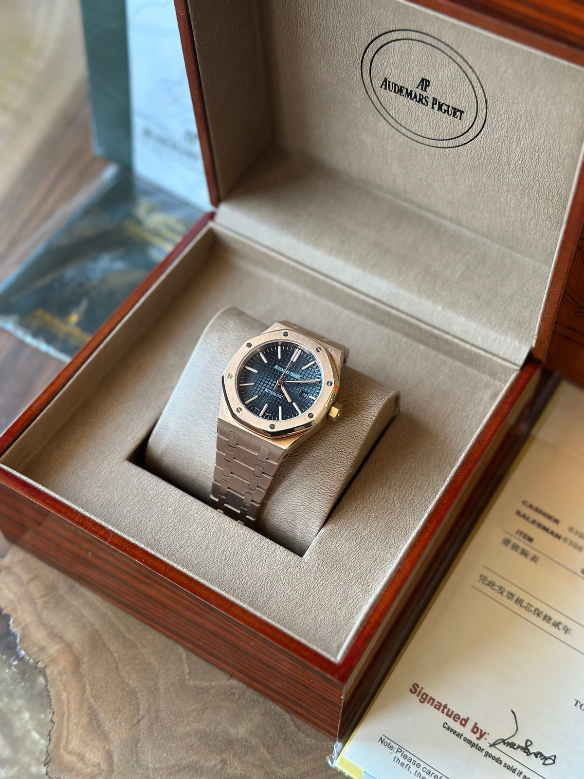 Audemars Piguet Royal Oak Rose Gold And Black Dial 41 mm