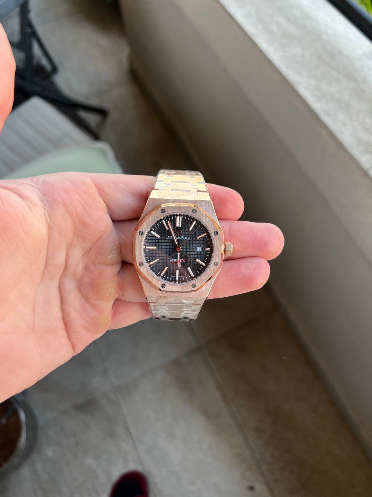 Audemars Piguet Royal Oak Rose Gold And Black Dial 41 mm