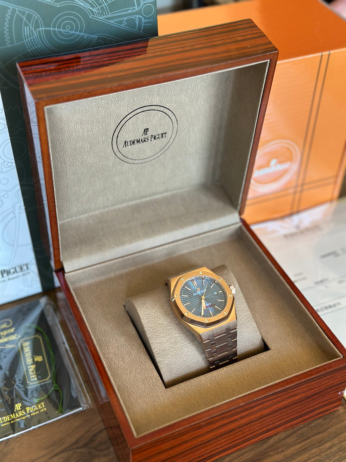 Audemars Piguet Royal Oak Rose Gold And Blue 41 mm