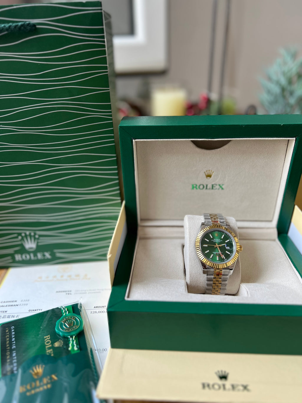 Rolex Datejust Gold And Green Dial 41 mm