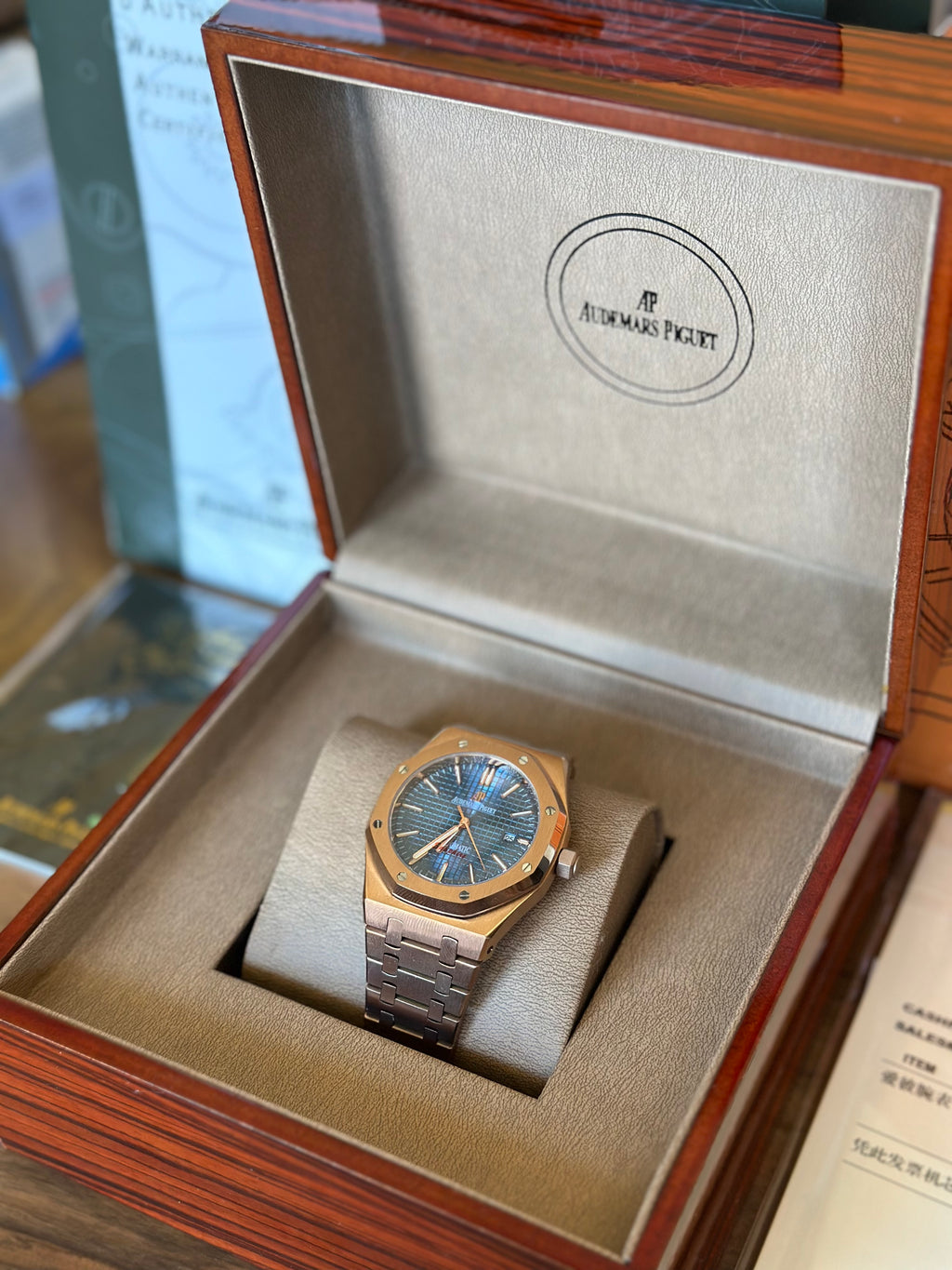 Audemars Piguet Royal Oak Rose Gold And Blue 41 mm