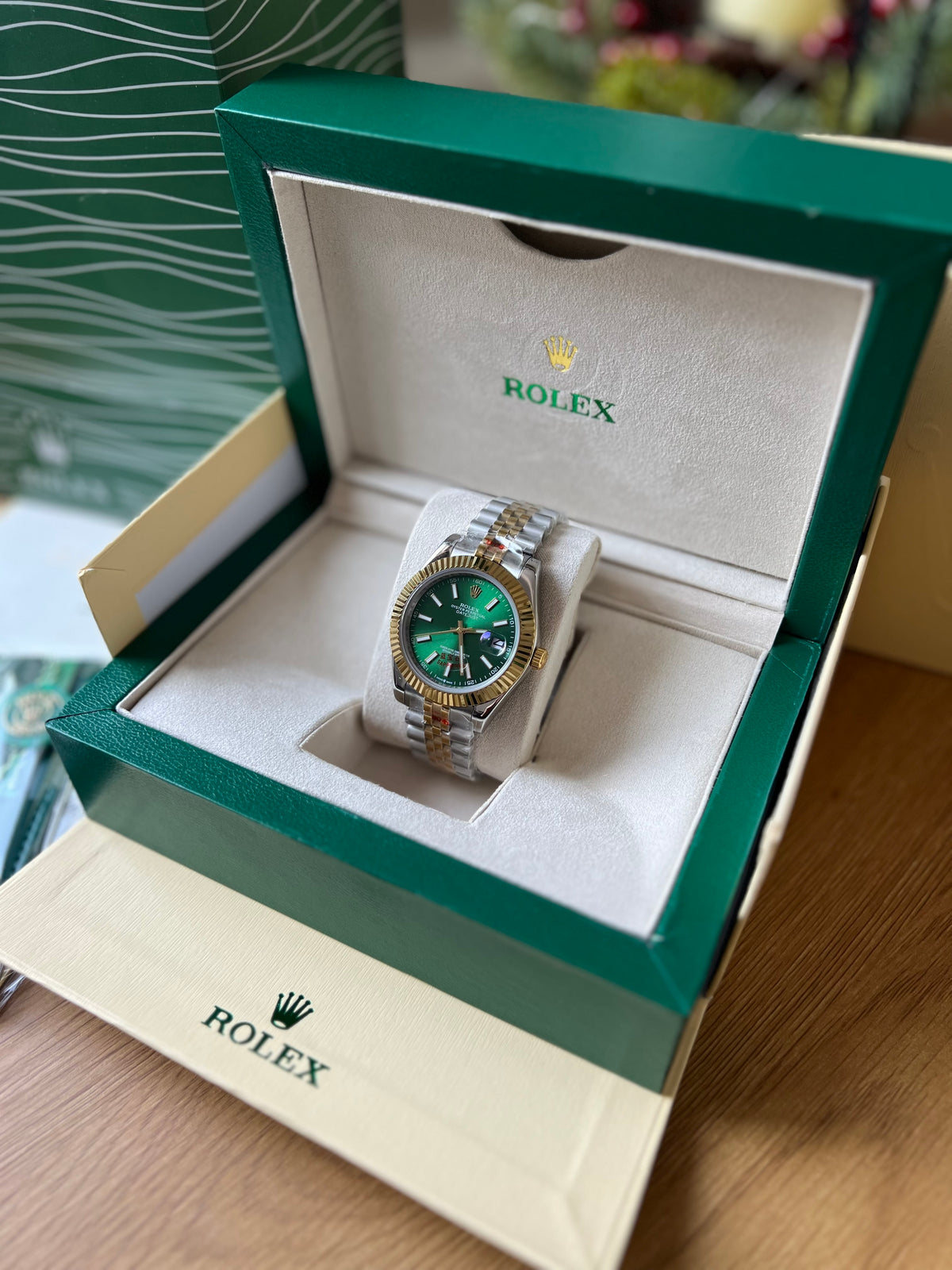 Rolex Datejust Gold And Green Dial 41 mm