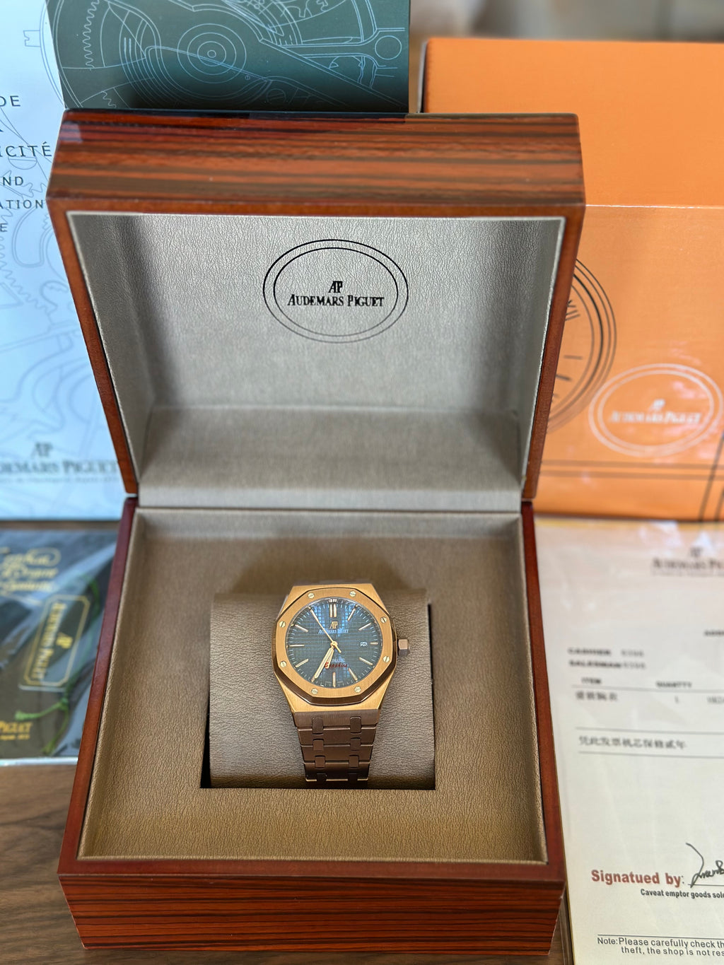 Audemars Piguet Royal Oak Rose Gold And Blue 41 mm