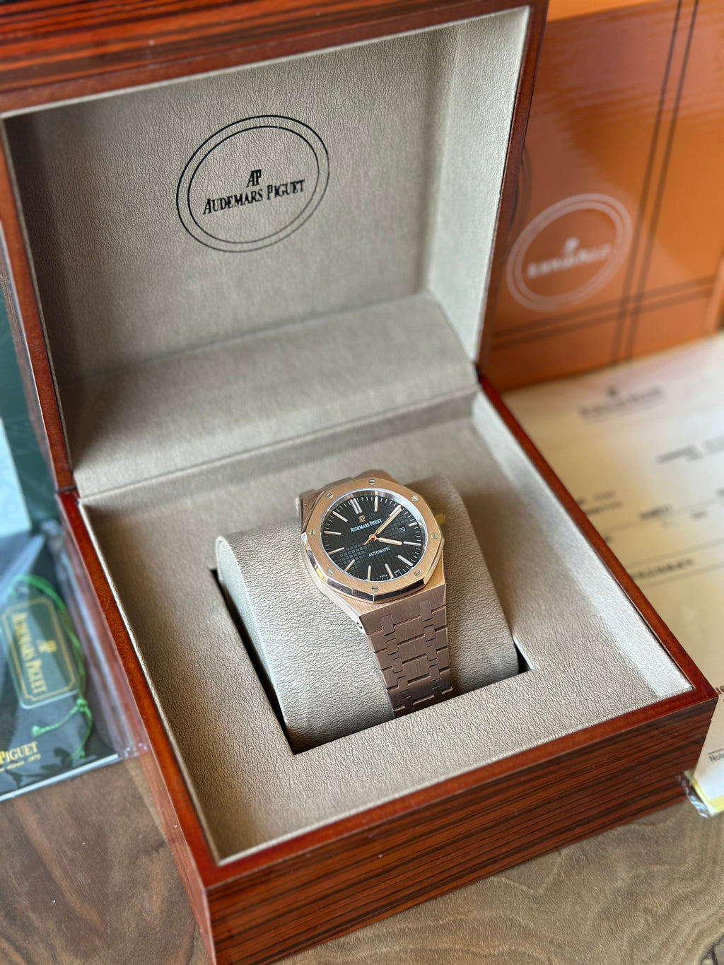 Audemars Piguet Royal Oak Rose Gold And Black Dial 41 mm