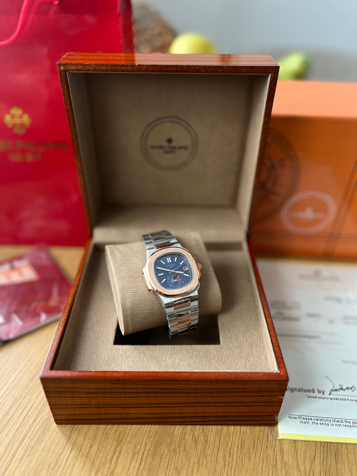 Patek Philippe Nautilus 40 mm Rose Gold And Blue Dial