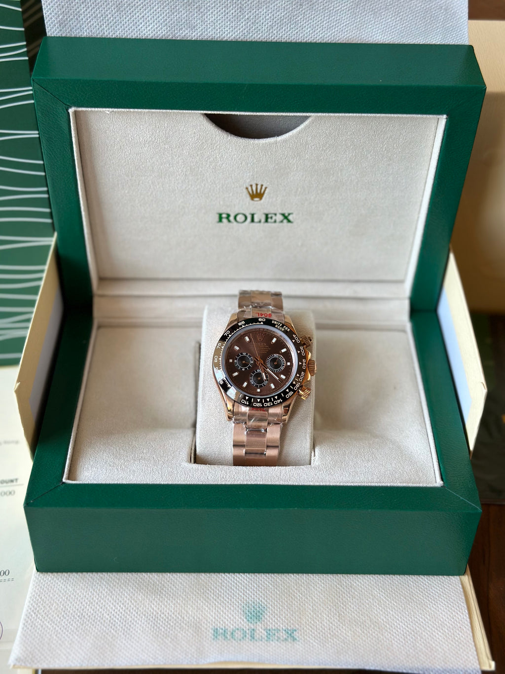 Rolex Daytona Cosmograph Rose Gold And Black Dial 40 mm