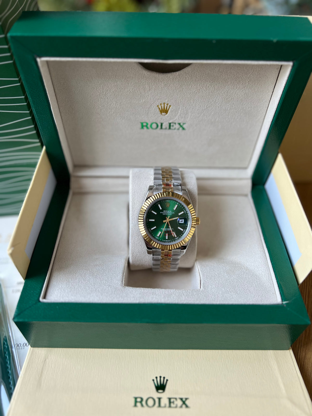 Rolex Datejust Gold And Green Dial 41 mm